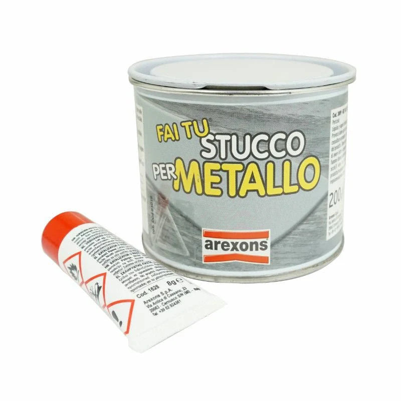 Kit Fai Tu Stuccato per Metalli 208g - Soluzione Completa per Riparazioni e Rinnovo Superfici Metalliche Arexons Kit Fai Tu Stuccato per Metalli 208g - Soluzione Completa per Riparazioni e Rinnovo Superfici Metalliche Arexons
